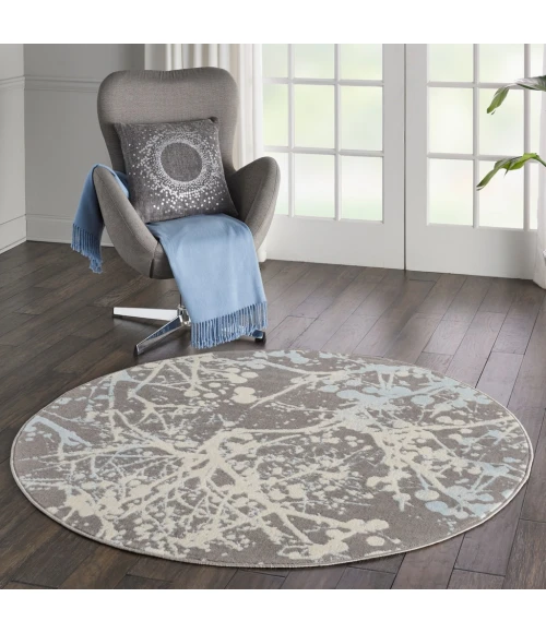 Nourison Jubilant Round Area Rug JUB12-Grey