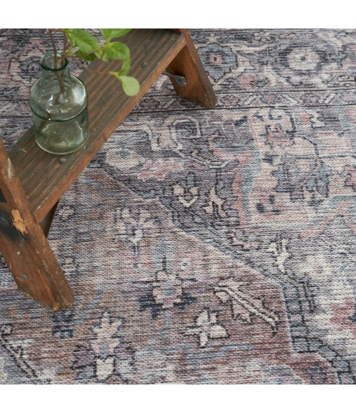 Nicole Curtis Machine Washable Series 1 Area Rug SR101 Black 5' x 7'