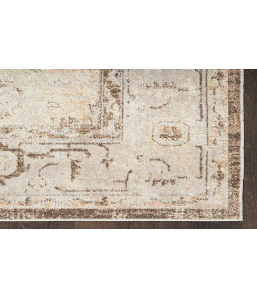Nourison Astra Machine Washable Beige ASW11 6 ft. 7 in. X 9 ft. Rectangle Rug