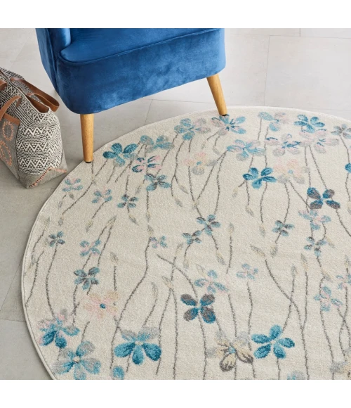 Nourison Tranquil Round Area Rug TRA04-Ivory