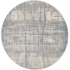 Calvin Klein CK950 Rush CK950 Ivory Blue 8 ft. Round Area Rug