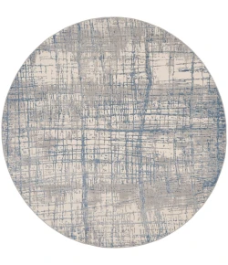 Calvin Klein CK950 Rush CK950 Ivory Blue 8 ft. Round Area Rug