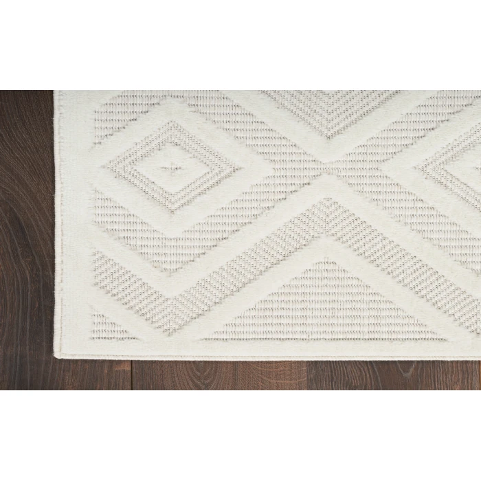 Nourison Versatile Ivory White NRV01 2 ft. 2 in. X 12 ft. Rectangle Rug