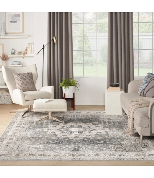 Nourison Quarry Grey/Ivory QUA07 7 ft. X 10 ft. Rect. Rug