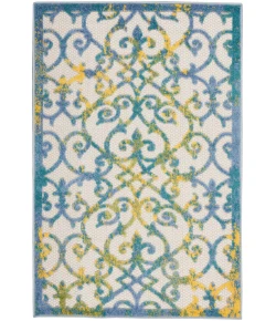 Nourison Home Aloha ALH21 Ivory Blue 2 ft. 8 in. X 4 ft. Area Rug