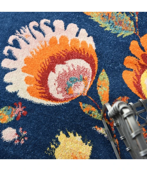 Nourison Allur Area Rug ALR08-Navy Multicolor