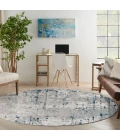 Nourison Quarry Ivory Grey Blue QUA01 8 ft. X Round Rug
