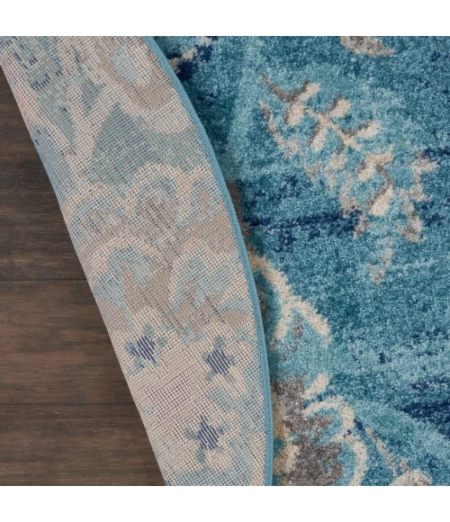 Nourison Tranquil Round Area Rug TRA02-Turquoise