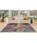 Nourison Aloha Navy Multicolor ALH18 3 ft. 6 in. X 5 ft. 6 in. Rectangle Rug
