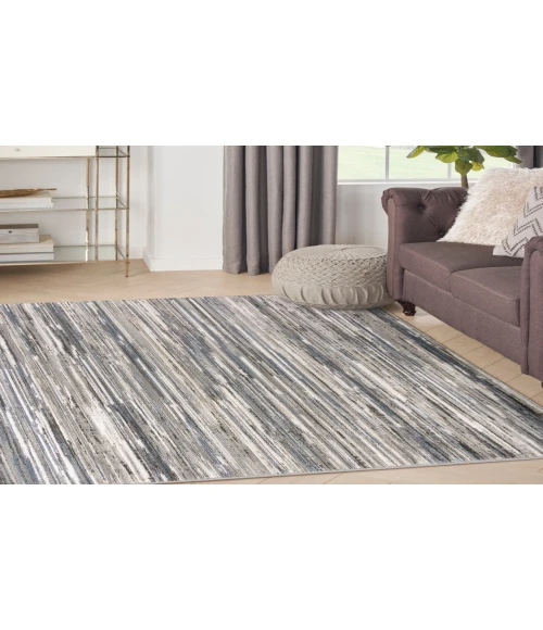 Nourison Serenity Home Ivory Grey Blue SRH03 3 ft. 11 in. X 5 ft. 11 in. Rectangle Rug