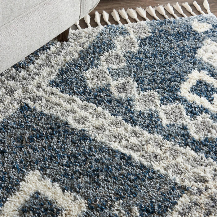 Nourison Oslo Shag Denim Blue OSL02 4 ft. X 6 ft. Rect. Rug