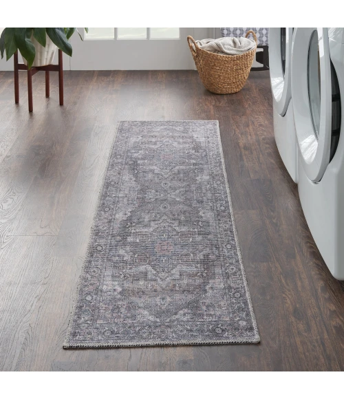 Nicole Curtis Machine Washable Series 1 Area Rug SR101 Grey