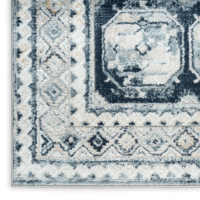 Nourison Dekor Grey Navy DEK01 7 ft. 10 in. X 9 ft. 10 in. Rect. Rug