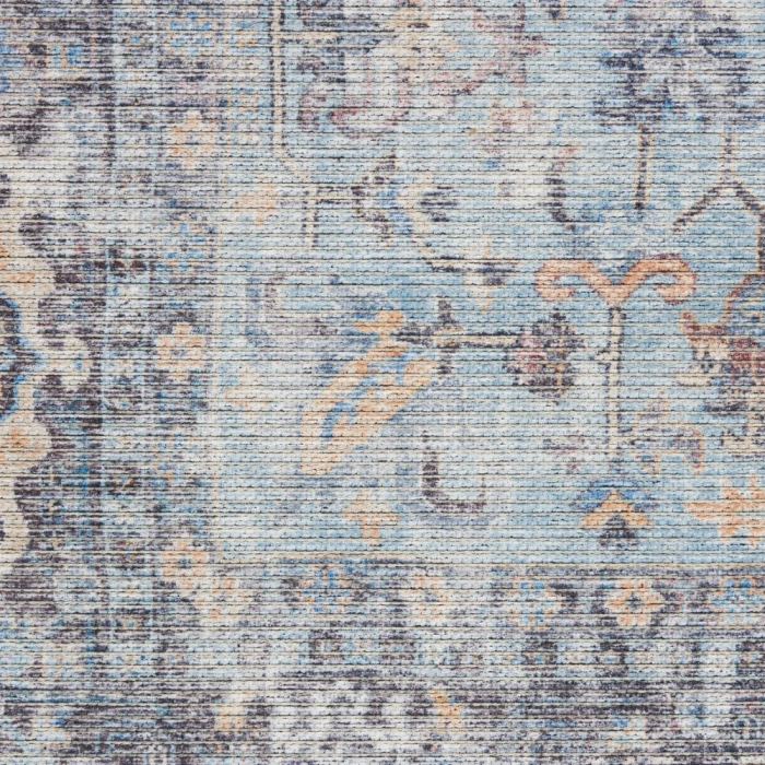 Nicole Curtis Machine Washable Series 1 Area Rug SR104 Light Grey/Blue