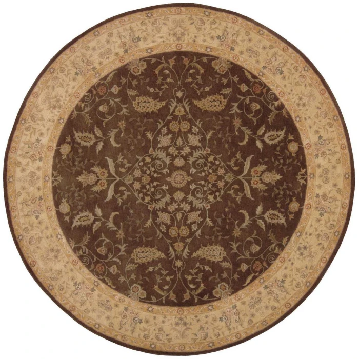 Nourison Home Heritage Hall Brown HE05 9ft. x Round Round Rug