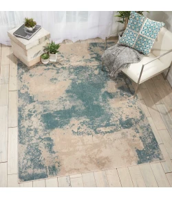 Nourison Home Maxell MAE13 Ivory/Teal 3 ft. 10 in. X 5 ft. 10 in. Area Rug