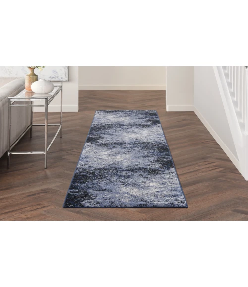 Nourison Passion Light Blue Black PSN10 1 ft. 10 in. X 6 ft. Rectangle Rug