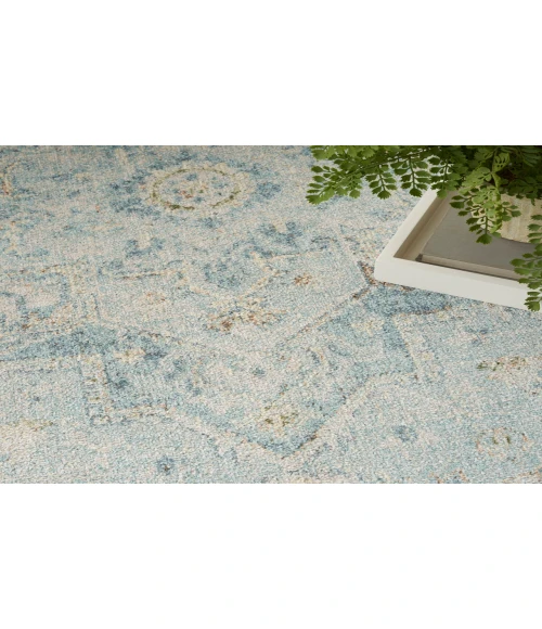 Nourison Astra Machine Washable Light Blue ASW12 5 ft. 3 in. X 7 ft. Rectangle Rug