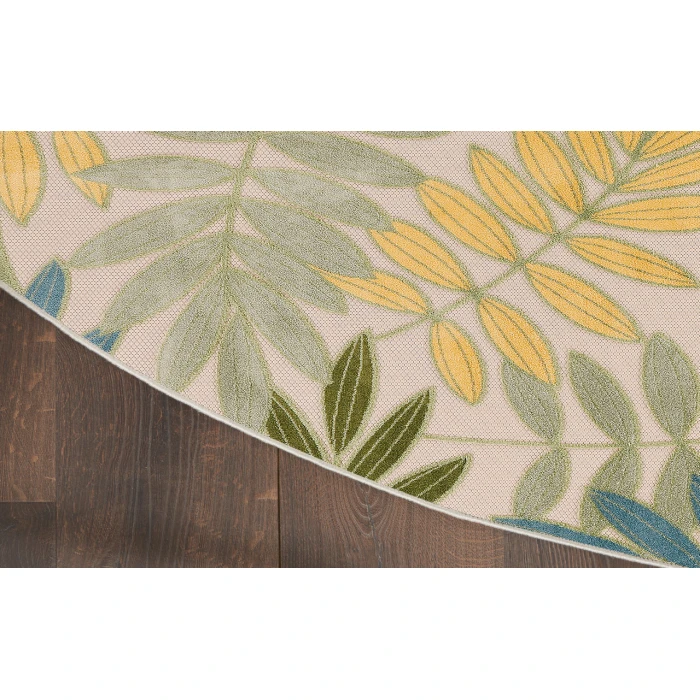 Nourison Aloha Green Multicolor ALH18 5 ft. 3 in. Round Rug