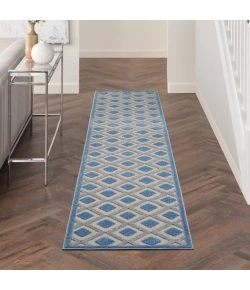 Nourison Home Aloha ALH26 Blue Grey 2 ft. 3 in. X 12 ft. Area Rug