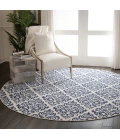 Nourison Grafix Round Area Rug GRF06-White/Blue