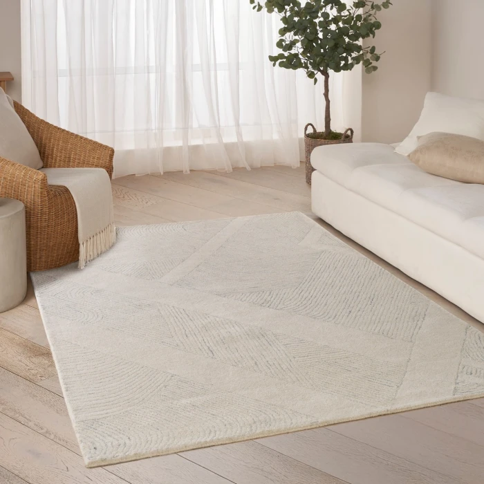 DKNY Pure Patterns Ivory Grey PRN01 4 ft. X 6 ft. Rect. Rug