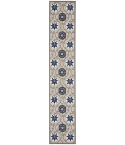 Nourison Home Aloha ALH19 Grey Blue 2 ft. 3 in. X 12 ft. Area Rug