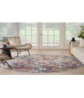 Nourison Grafix Blue Multicolor GRF31 4 ft. Round Rug