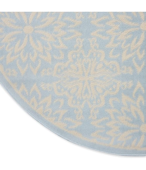 Nourison Jubilant Round Area Rug JUB06-Ivory/Light Blue
