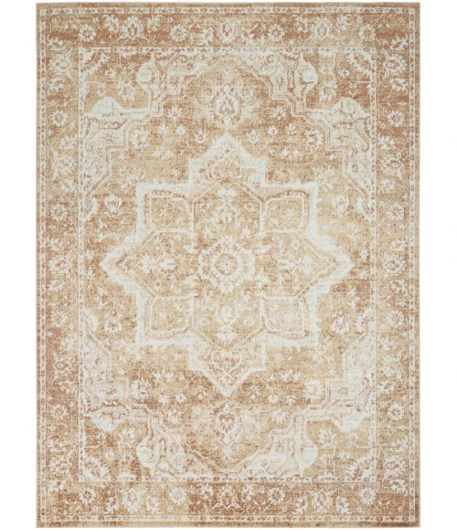 Nourison Astra Machine Washable Rust ASW12 5 ft. 3 in. X 7 ft. Rect. Rug