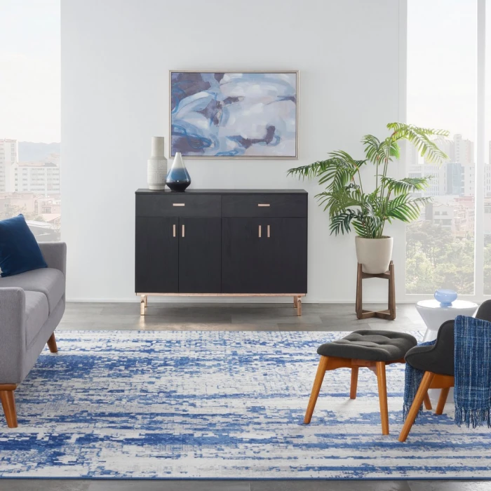 Nourison Whimsicle Area Rug WHS06-Ivory Navy