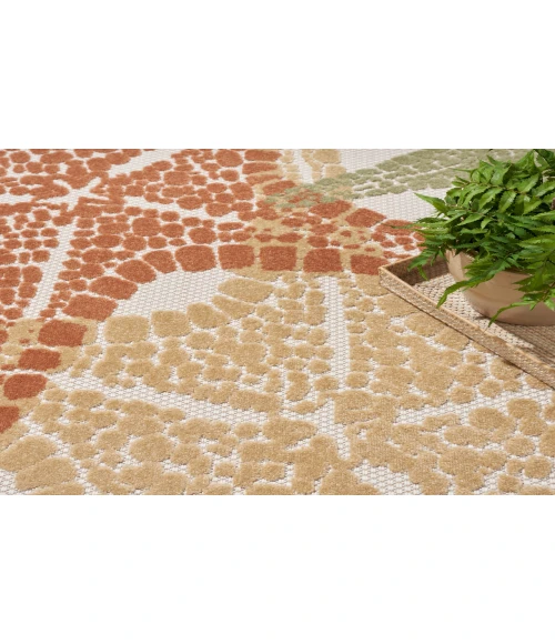 Nourison Aloha Ivory Multicolor ALH28 5 ft. 3 in. Round Rug