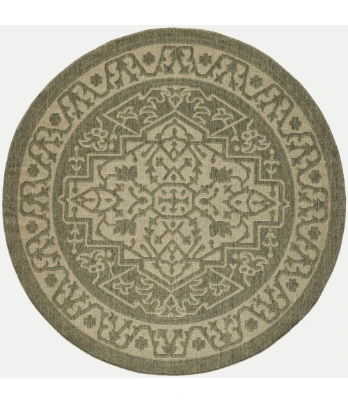 Nourison Tulum Olive TLM05 8 ft. X Round Rug