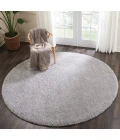 Nourison Malibu Shag Round Area Rug MSG01-Silver Grey