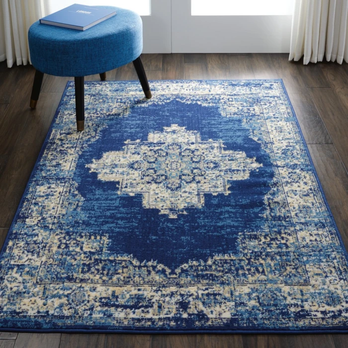 Nourison Grafix Area Rug GRF14-Navy Blue