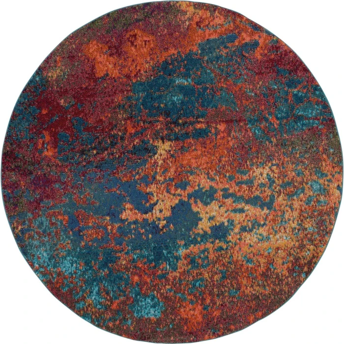 Nourison Celestial Round Area Rug CES08-Atlantic
