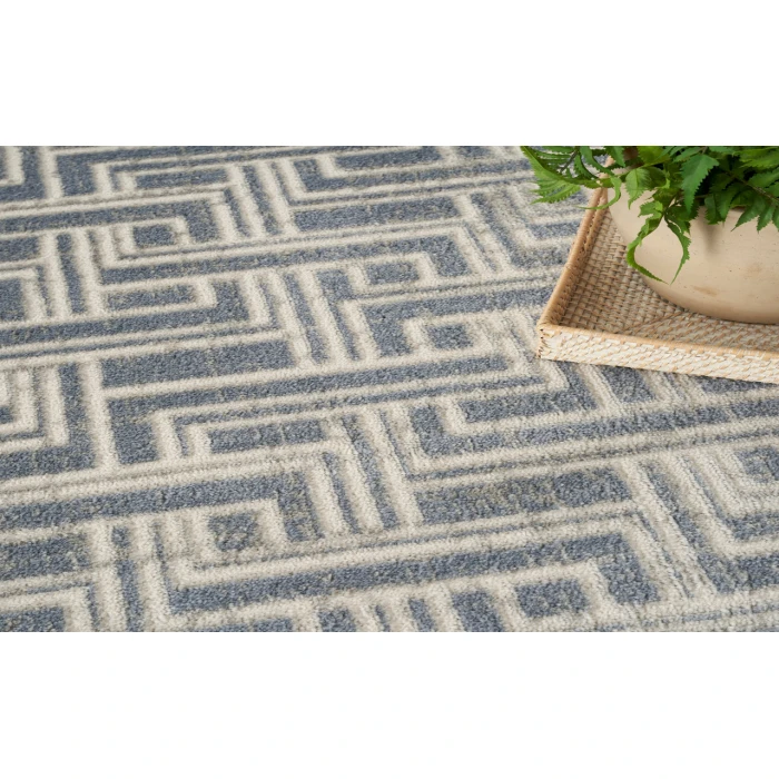 Nourison Serenity Home Blue Ivory SRH04 7 ft. 10 in. X 9 ft. 10 in. Rectangle Rug