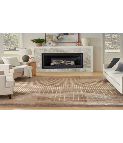 Nourison Astra Machine Washable Latte ASW03 7 ft. 10 in. X 10 ft. Rectangle Rug