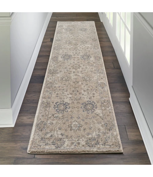 kathy ireland Home Moroccan Celebration Runner Area Rug KI384-Ivory/Sand