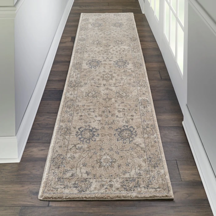 kathy ireland Home Moroccan Celebration Runner Area Rug KI384-Ivory/Sand