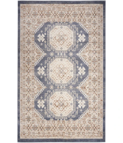 Nourison Serenity Home Ivory Blue SRH01 7 ft. 10 in. X 9 ft. 10 in. Rectangle Rug