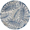 Nourison Home Aloha ALH18 Ivory/Navy 5 ft. 3 in. Round Area Rug
