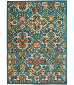 Nourison Home Allur ALR03 Turquoise Ivory 6 ft. X 9 ft. Area Rug
