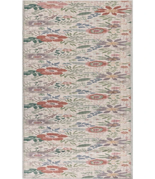 Nourison Nourison Washables Cream Multicolor NWB06 2 ft. 2 in. X 10 ft. Rectangle Rug