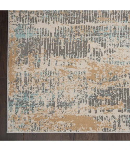 Michael Amini MA90 Uptown Area Rug UPT03-Beige/Aqua