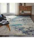 Nourison Celestial Area Rug CES02-Ivory Teal Blue