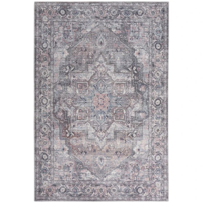 Nicole Curtis Machine Washable Series 1 Area Rug SR101 Grey