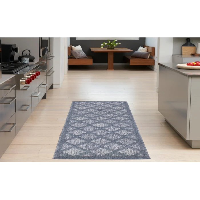 Nourison Easy Care Denim Blue NES01 2 ft. X 6 ft. Rectangle Rug
