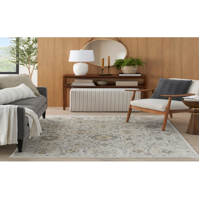 Nourison Oushak Home Grey OUS01 5 ft. 5 in. X 7 ft. 3 in. Rectangle Rug