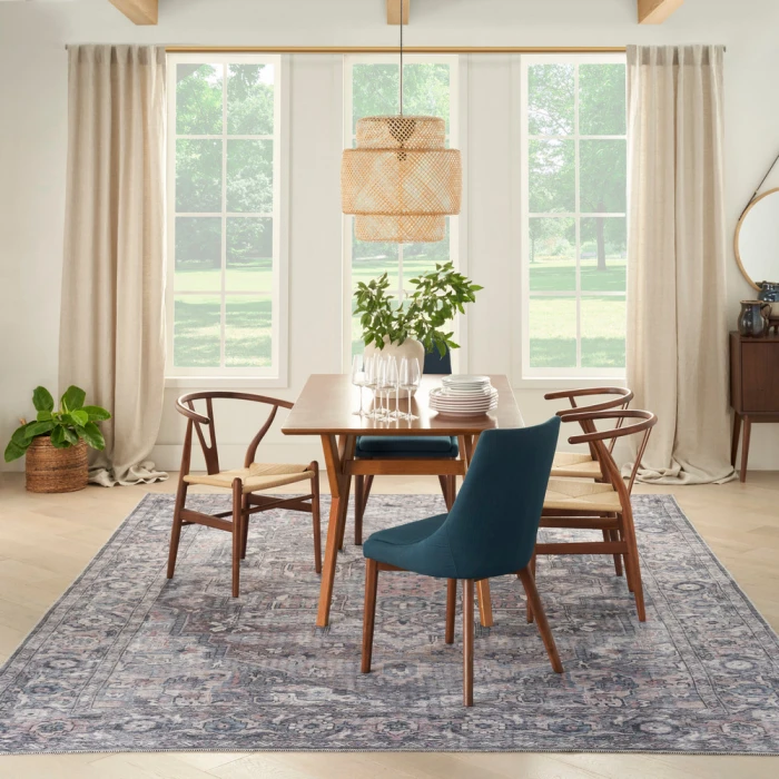 Nicole Curtis Machine Washable Series 1 Area Rug SR101 Grey